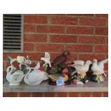 9 CERAMIC BIRD FIGURINES