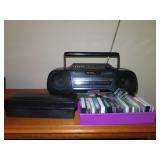 SEIKO BOOM BOX, PORTABLE RADIO, CASSETTE TAPES