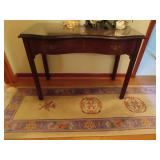 CHIPPENDALE STYLE ENTRY TABLE WITH GLASS TOP