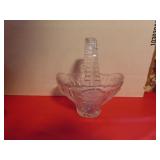 ROSE ETCHED CRYSTAL BASKET