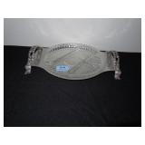 GROUPING: SERVING TRAYS: SILVER PLATE, CRYSTAL,
