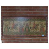 TAPESTRY PAINT ON BOARD "GENTLEMAN ON HORSEBACK AN