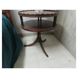 2 TIER MAHOGANY LAMP TABLE - 1940