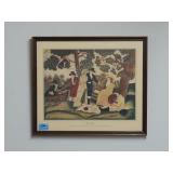 "THE PICNIC" FRAMED AND MATTED PRINT