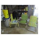 LAWN CHAIR, 2 FOLDING LAWN CHAIRS, RUBBERMAID