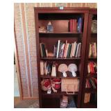 4 SHELF BOOK CASE WITH BOOKS, ETC.
