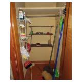 CONTENTS OF CLOSET: CLEANING SUPPLIES, COIN