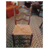 LADDER BACK CHAIR WITH WOVEN SEAT