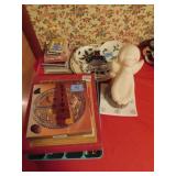 GROUPING: CHRISTMAS ITEMS, FLATWARE, CANDLY, ETC.