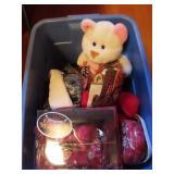 TOTE: STUFFED ANIMALS, HOUSEHOLD ITEMS