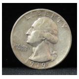 1939-S WASHINGTON SILVER QUARTER