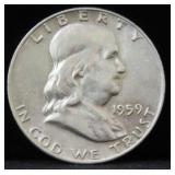 1959-D FRANKLIN SILVER HALF DOLLAR