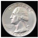 1955-D WASHINGTON SILVER QUARTER