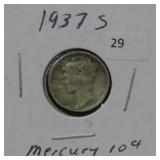 1937-S MERCURY SILVER DIME