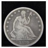 1870 SEATED SILVER HALF DOLLAR