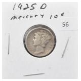 1925-D MERCURY SILVER DIME