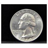 1964 WASHINGTON SILVER QUARTER - GEM BU
