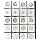 20 SILVER COINS: 4- 1964 KENNEDY HALVES, 4 - 1961-