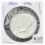 1964 KENNEDY SILVER HALF DOLLAR - 90%