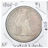 1860-O SEATED LIBERTY SILVER DOLLAR
