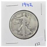 1942 WALKING LIBERTY SILVER HALF DOLLAR