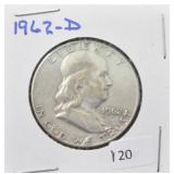 1962-D FRANKLIN SILVER HALF DOLLAR