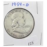 1954-D FRANKLIN SILVER HALF DOLLAR