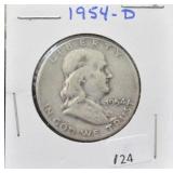 1954-D FRANKLIN SILVER HALF DOLLAR