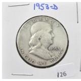1953-D FRANKLIN SILVER HALF DOLLAR