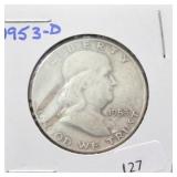 1953-D FRANKLIN SILVER HALF DOLLAR