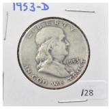 1953-D FRANKLIN SILVER HALF DOLLAR