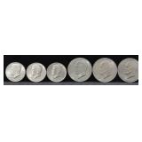 3 EISENHOWER DOLLARS AND 3 KENNEDY HALVES