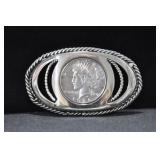 1926-S PEACE SILVER DOLLAR BELT BUCKLE