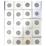 20 VARIOUS DATE BUFFALO NICKELS