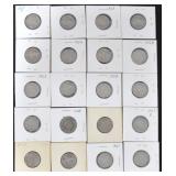 20 VARIOUS DATE BUFFALO NICKELS