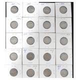 20 VARIOUS DATE BUFFALO NICKELS