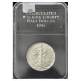 1945 WALKING LIBERTY SILVER HALF DOLLAR - UNC