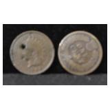 BAG OF LOW GRADE CULLS: 50 INDIAN HEAD CENTS,  13