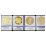 4 - 24KT GOLD REPLICA COINS