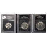 3 COINS: 1999 SUSAN B. ANTHONY, BICENTENNIAL IKE D