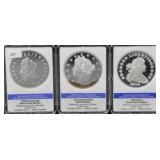 3 SILVER LAYERED REPLICA COINS
