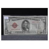 1928 RED SEAL $5 BILL