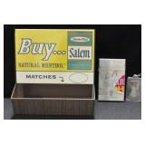 SALEM CIGARETTES TIN MATCH HOLDER, HARLEY CIGARETT