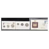 2 BICENTENNIAL COIN SETS, 1ST ISSUE COMMEMORATIVE