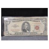 1963 RED SEAL $5 BILL