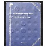 MERCURY DIME BOOK - PARTIAL - 36 SILVER DIMES
