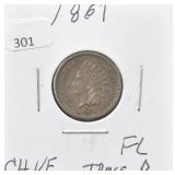 1861 INDIAN HEAD PENNY