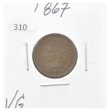 1867 INDIAN HEAD PENNY