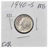 1940-S MERCURY SILVER DIME
