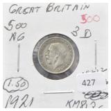 1921 GREAT BRITAIN 3 PENCE COIN